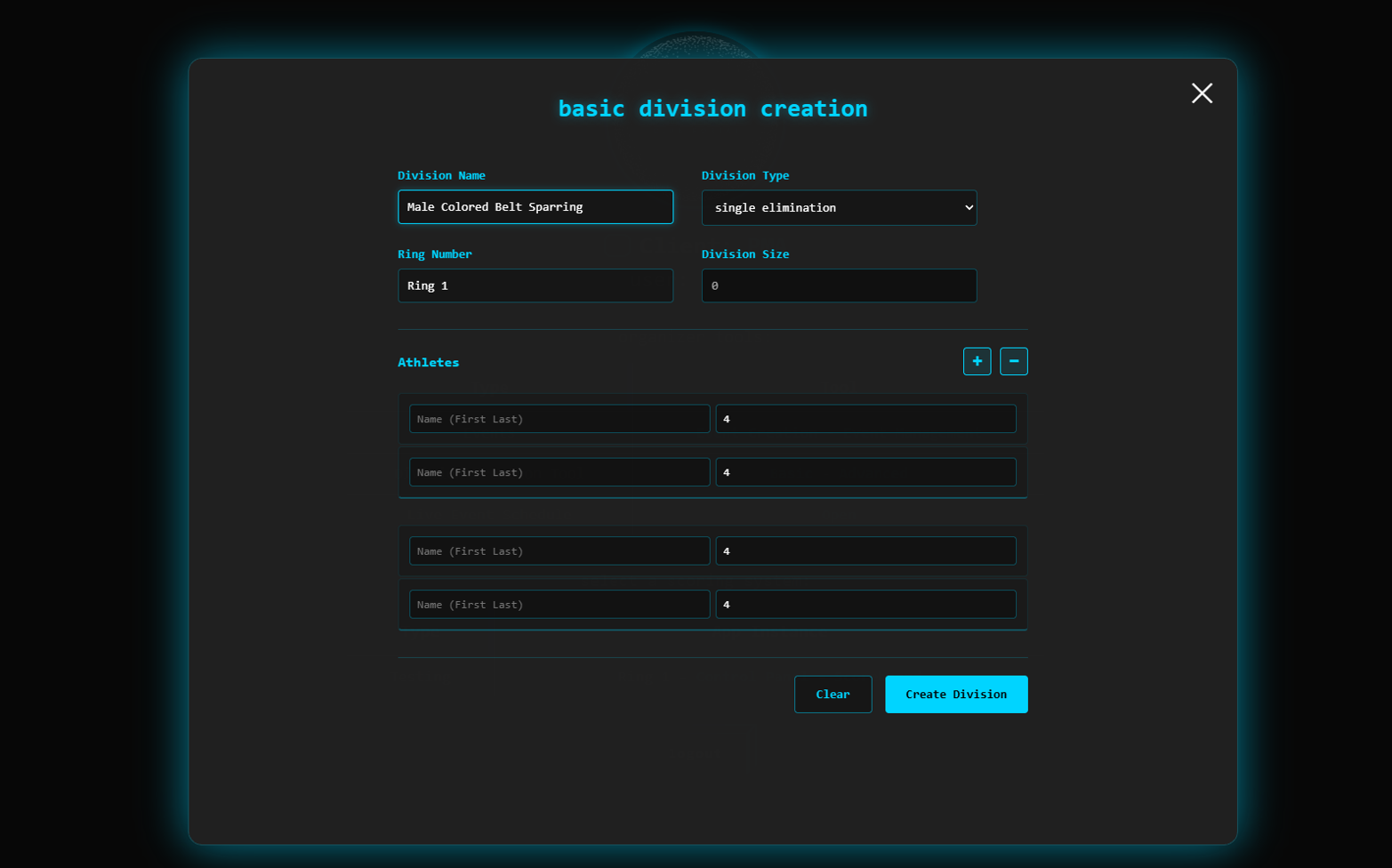 Basic division creation