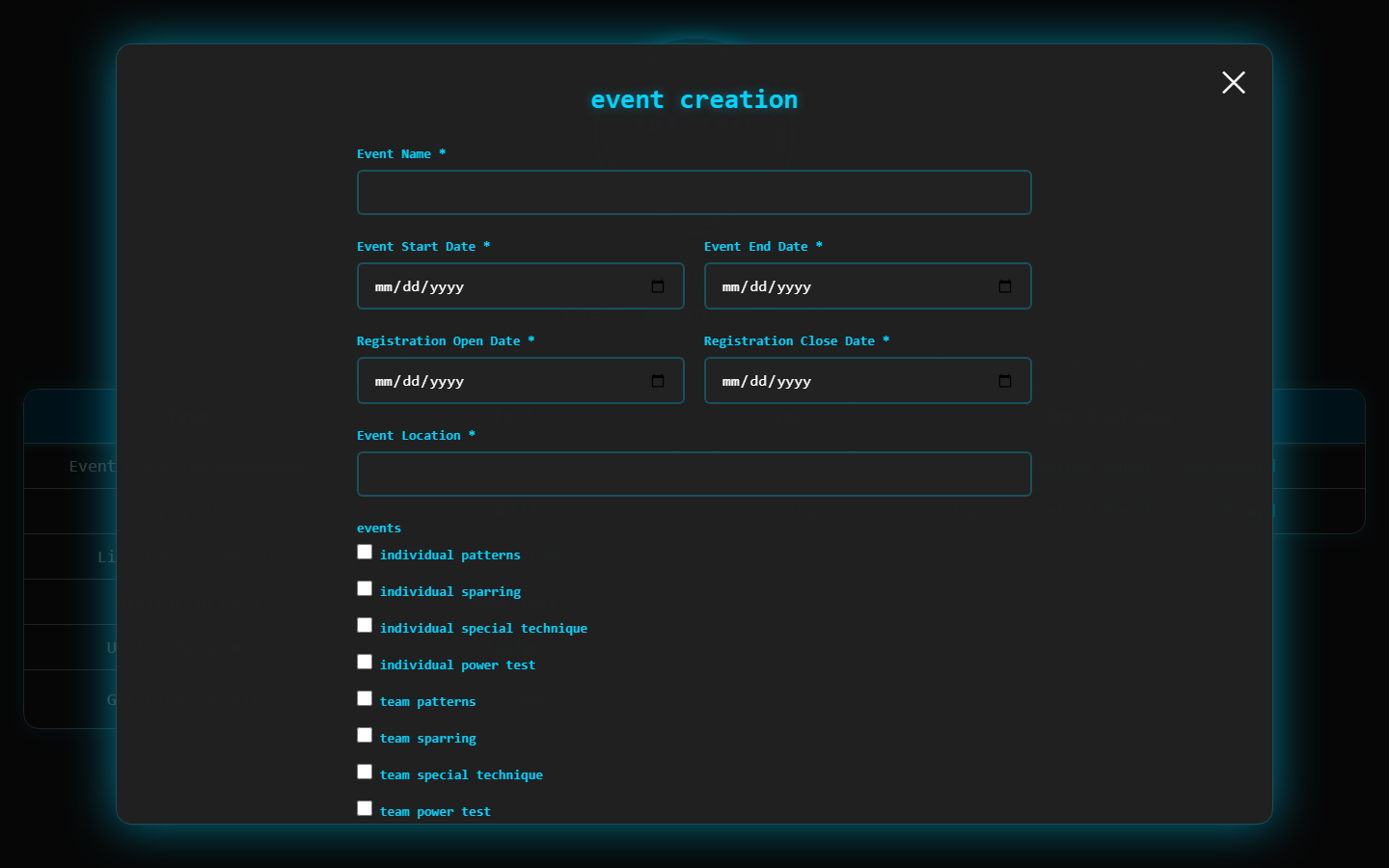 Event creation