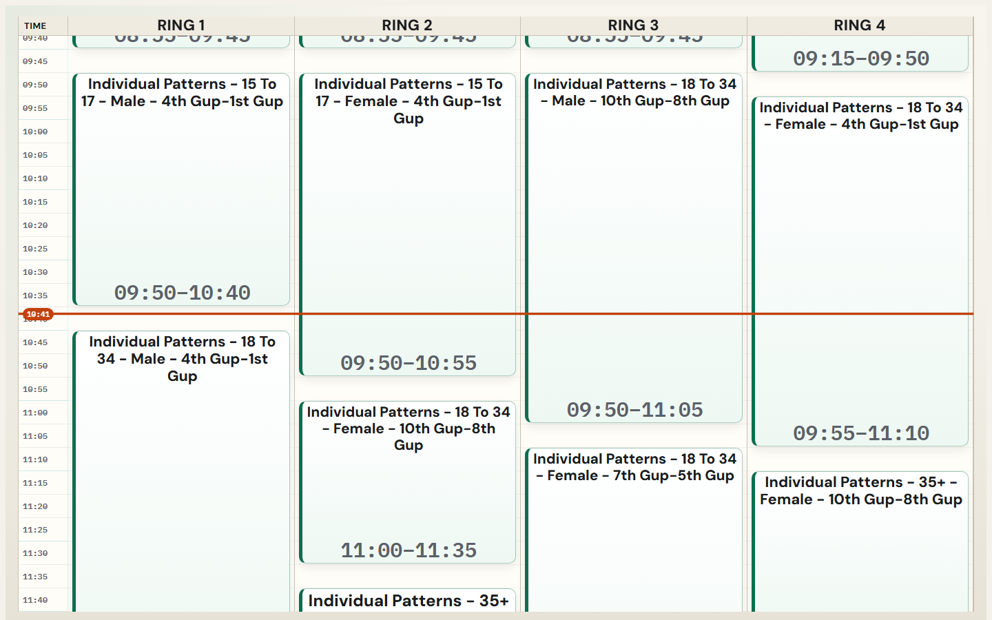 Live schedule viewer